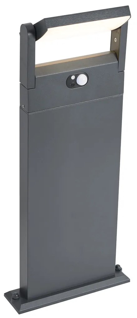 Kültéri oszlopos lámpa sötétszürke mozgásérzékelővel 60cm IP54 szolár - Judge