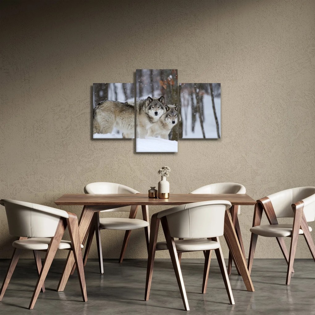 Kép - Farkasok télen (90x60 cm)