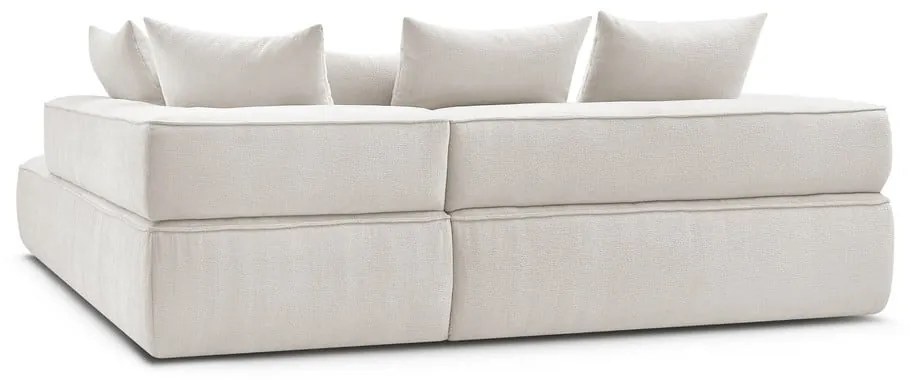 Bézs zsenília sarokkanapé (jobb oldali-L alakú) Whesley – Bobochic Paris