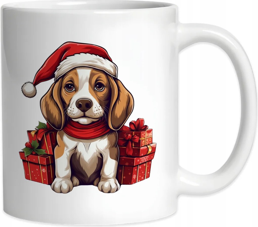 Karácsonyi bögre Kutyával Beagle Kutya Karácsony 330ml