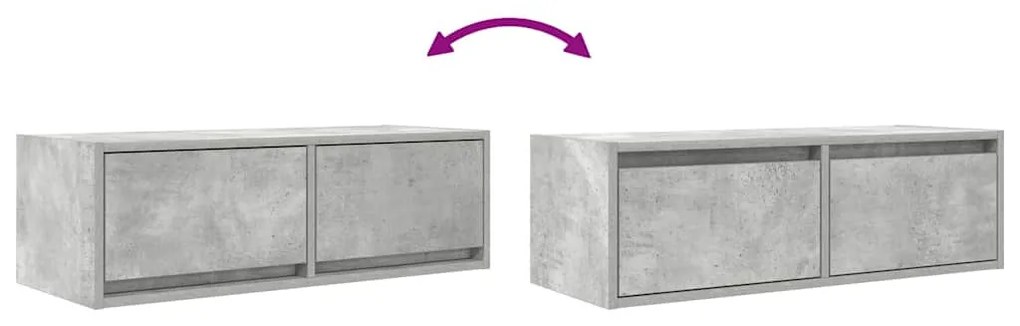betonszürke szerelt fa TV-szekrény 80x31x25,5 cm