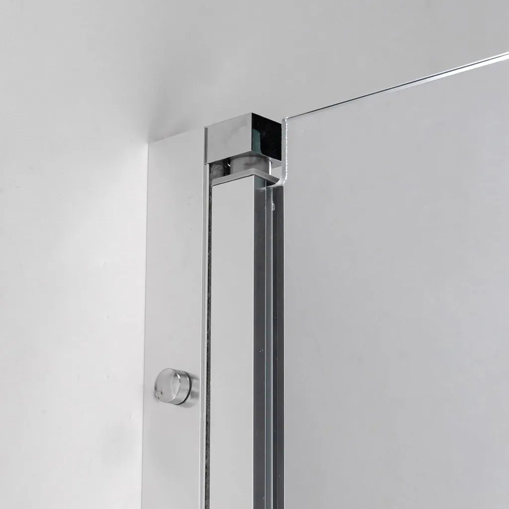Stuxi Bari Big 200 cm széles kétszárnyú nyíló zuhanyajtó, 6 mm vízlepergető üveggel, króm profillal, 195 cm magas