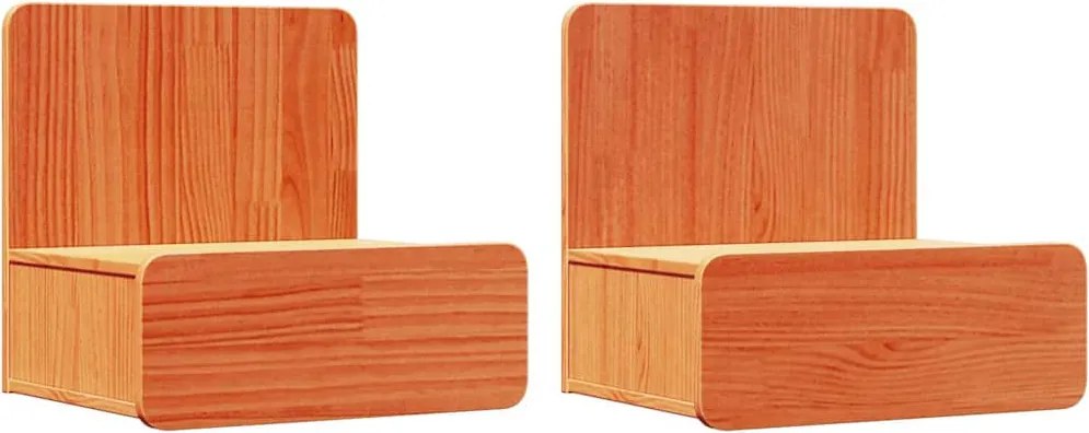 vidaXL Éjjeli asztal fiókkal 2 pcs Faggyú barna 44 x 32,5 x 40 cm