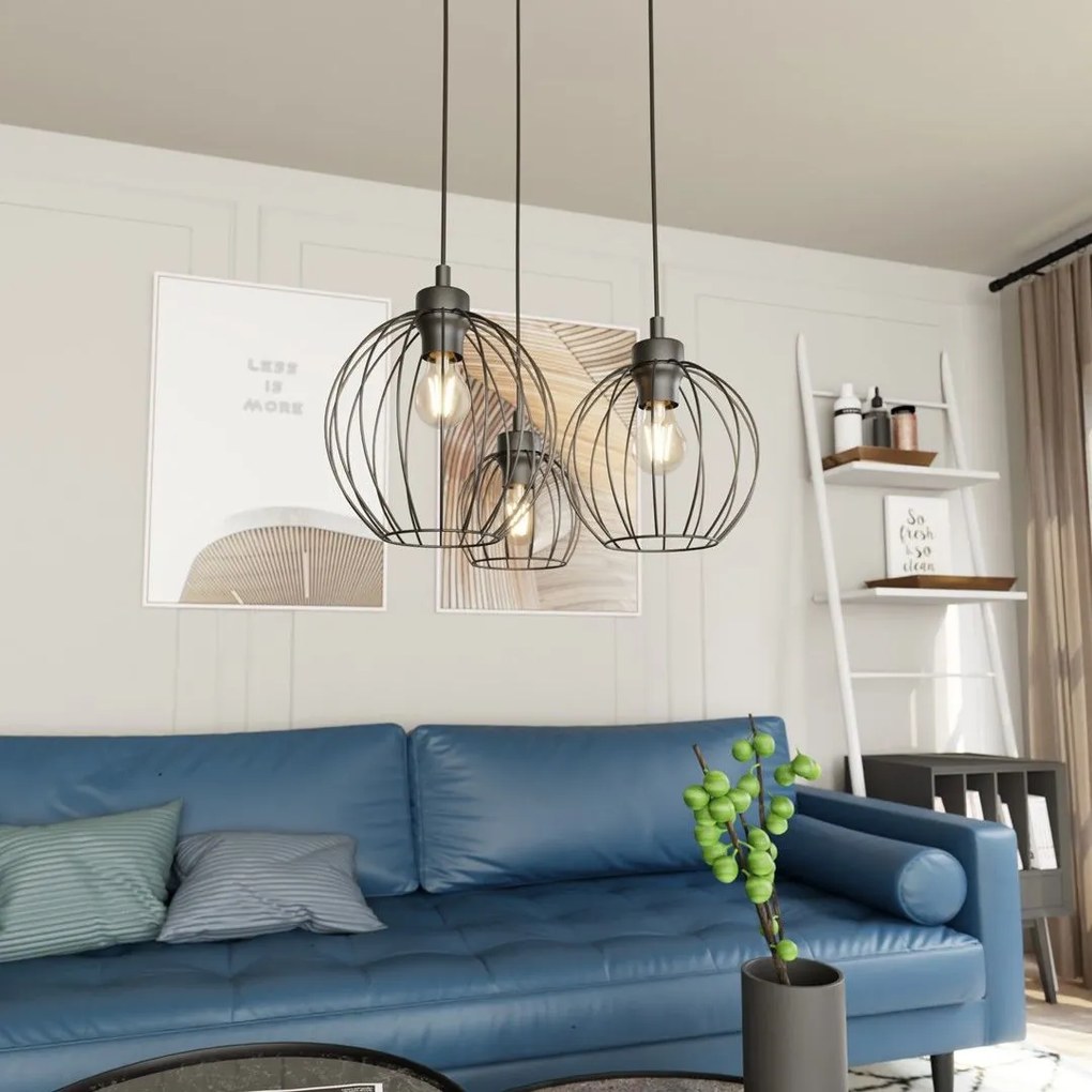 Emibig modern függeszték nando fekete emi1369/3prem