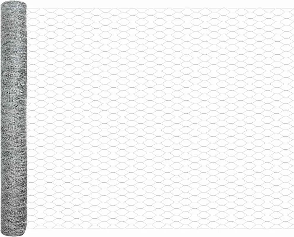 vidaXL Hexagon kerítés Ezüst 1,4 x 50 m Horganyzott acél