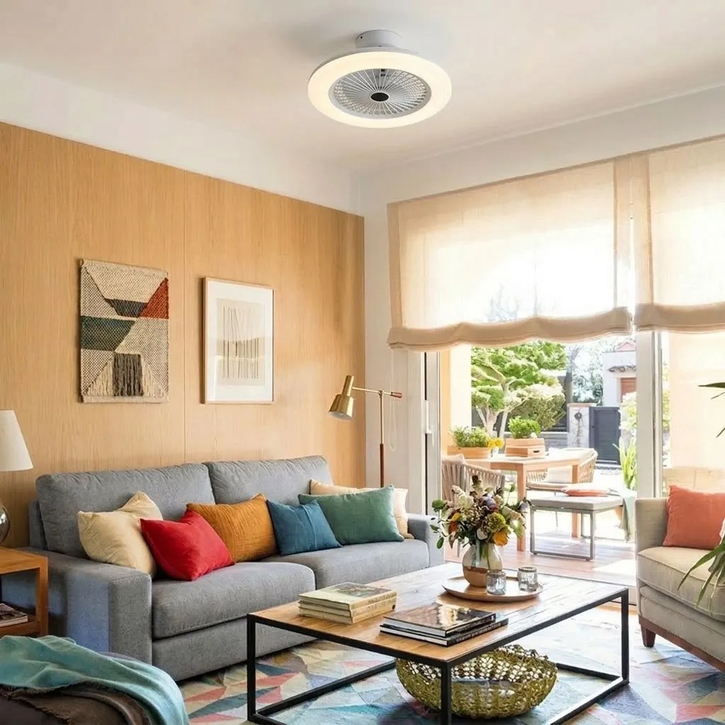 LED mennyezeti lámpa - 360°-ban forgatható - ventilátorral - 2in1