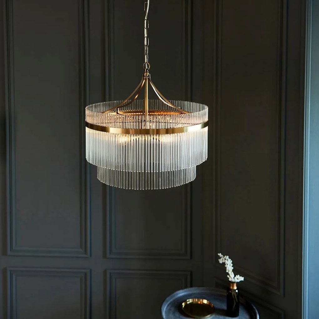 Endon glamour modern függeszték marietta antik sárgaréz átlátszó end99166