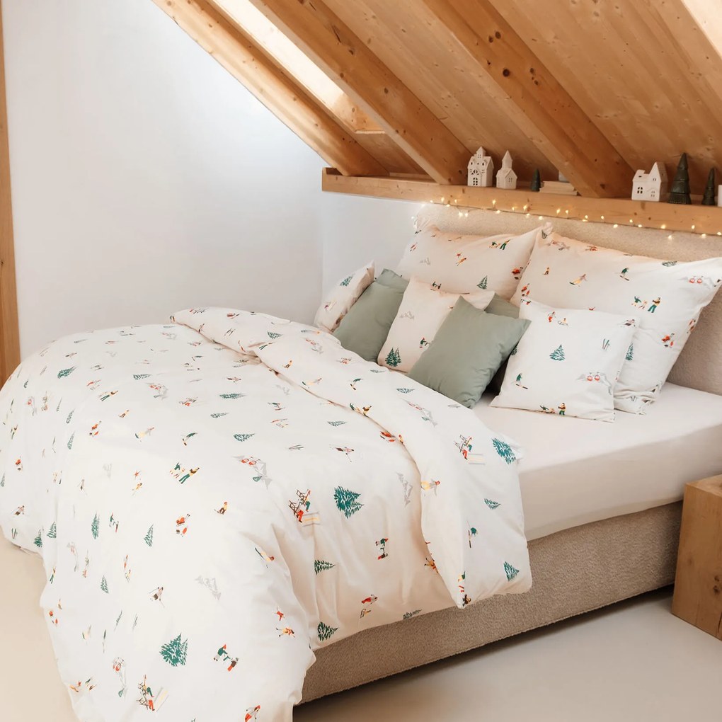 Goldea karácsonyi pamut ágyneműhuzat - téli örömök 140 x 200 és 70 x 90 cm