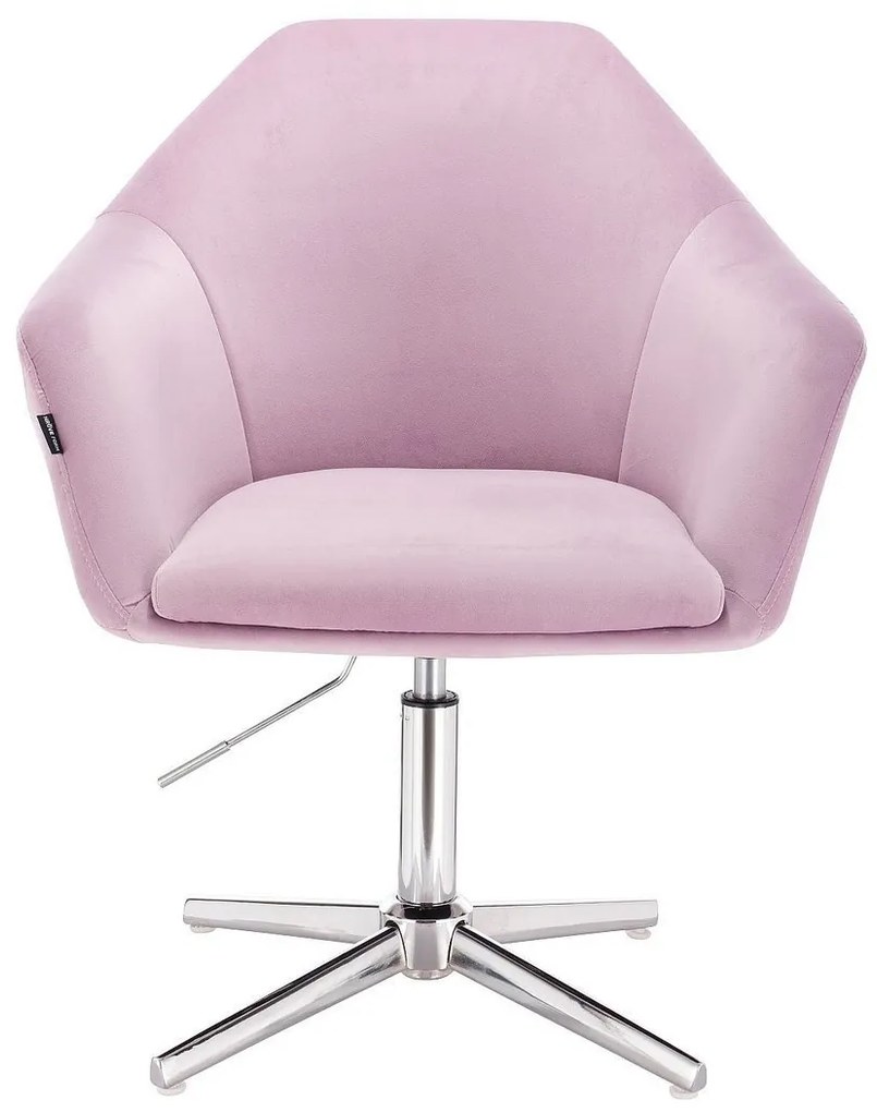 HR547CROSS Halványlila Modern Velúr Szék Krómozott lábbal