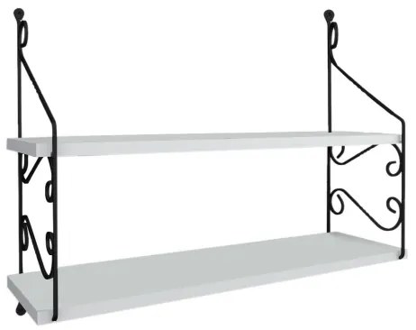 Fali polc SERAMONI 51x72 cm fehér/fekete