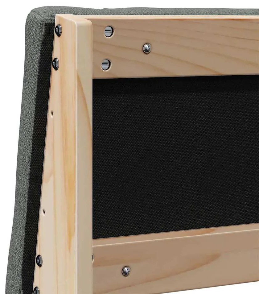 Kárpitozott fejtámla Sötétszürke 160 cm Tömör fenyőfa