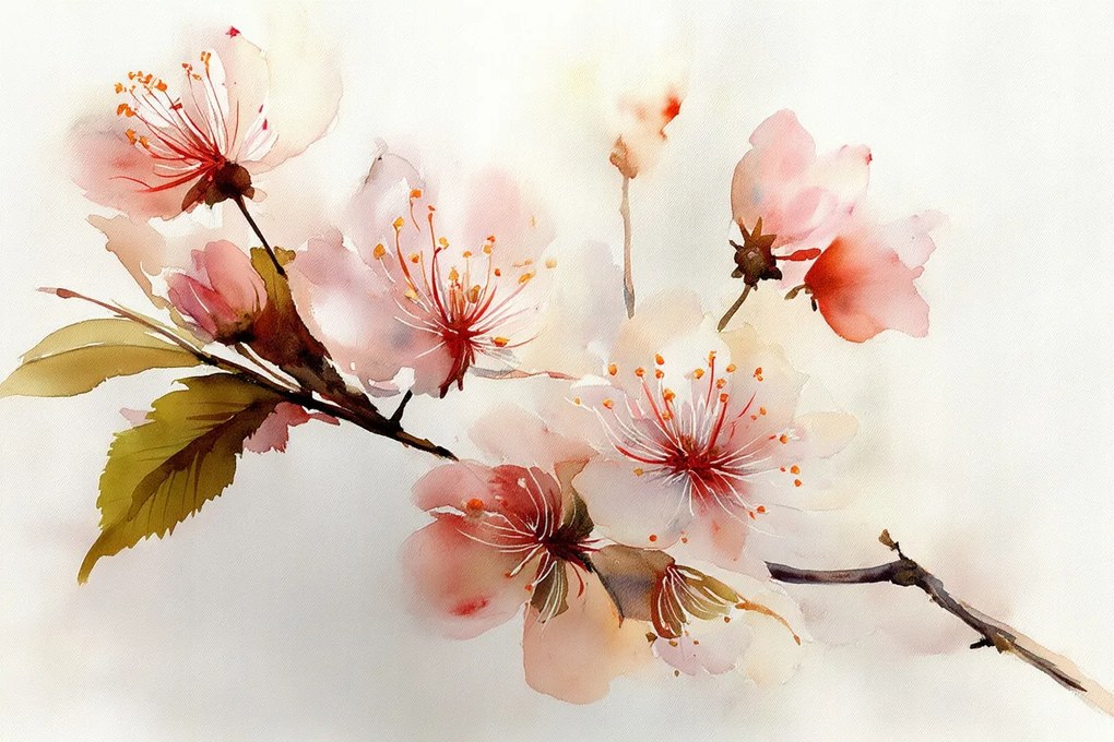 Fotótapéta Flizelina Természet Virágok Cseresznye Ág Sakura 416x254 ragasztó