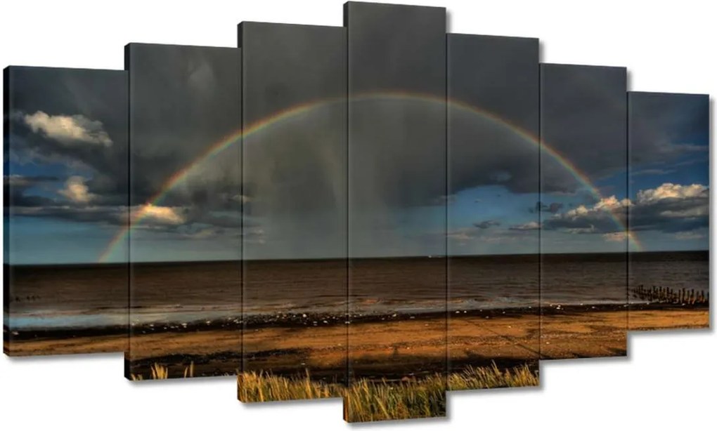 Vászonkép 140x80 Szivárvány a tengerparton
