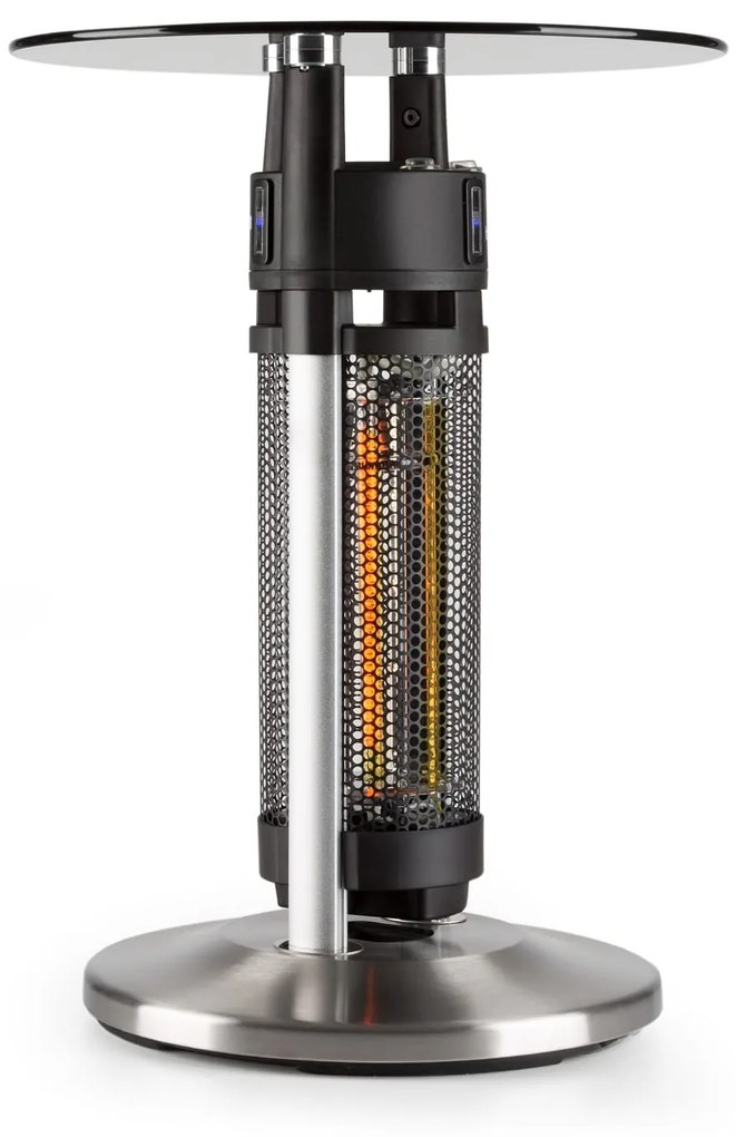 Blumfeldt Primal Heat 65, hősugárzó, bisztró asztal, 1200 W, szén IR fűtőtest, LED, 65 cm, üveg