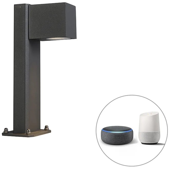 Okos álló kültéri antracit lámpa 30 cm IP44 Wifi GU10 - Baleno