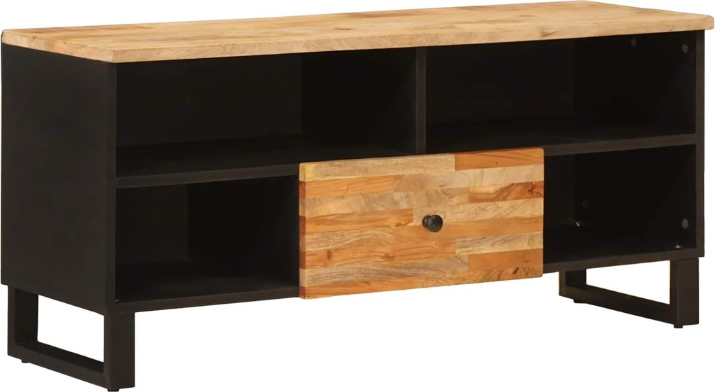 vidaXL TV szekrény fiókkal Barna 100 x 33 x 46 cm Tömör Mangófát