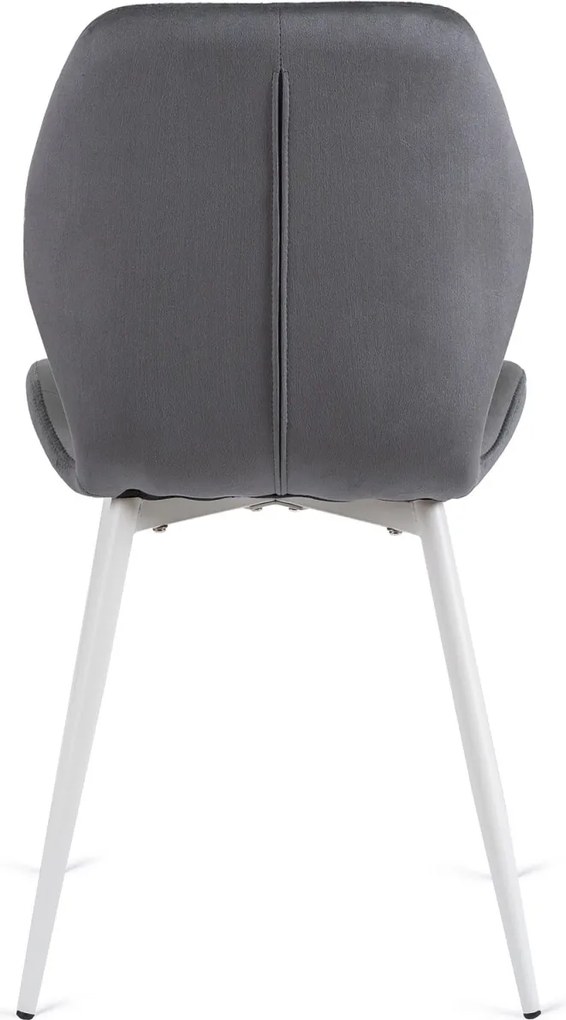 Szék szürke színben, fehér lábakkal, bársony kárpittal. LUCKY