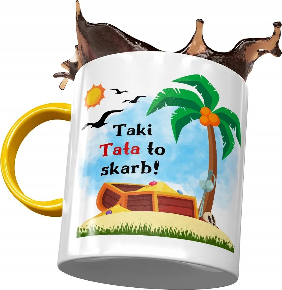 Sárga Bögre Apák Napjára Ajándék Nyomtatott Fotóval