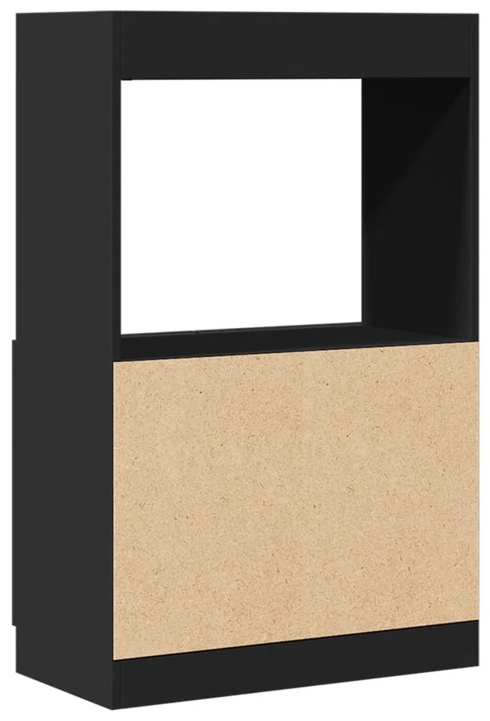fekete szerelt fa magasszekrény 63 x 33 x 100 cm