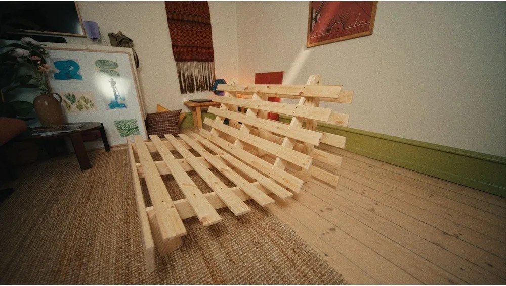 Roots narancssárgás barna kinyitható kanapé 140 cm - Karup Design