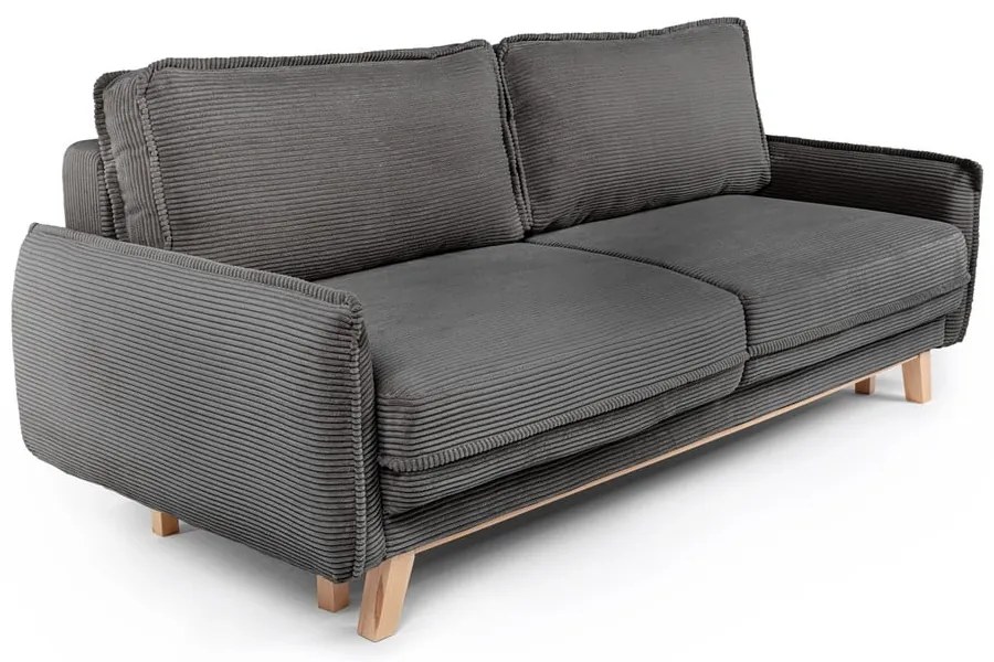 Szürke kordbársony kinyitható kanapé 218 cm Tori – Bonami Selection