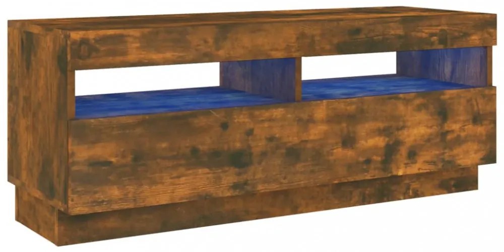 füstös tölgy színű TV-szekrény LED-világítással 100x35x40 cm