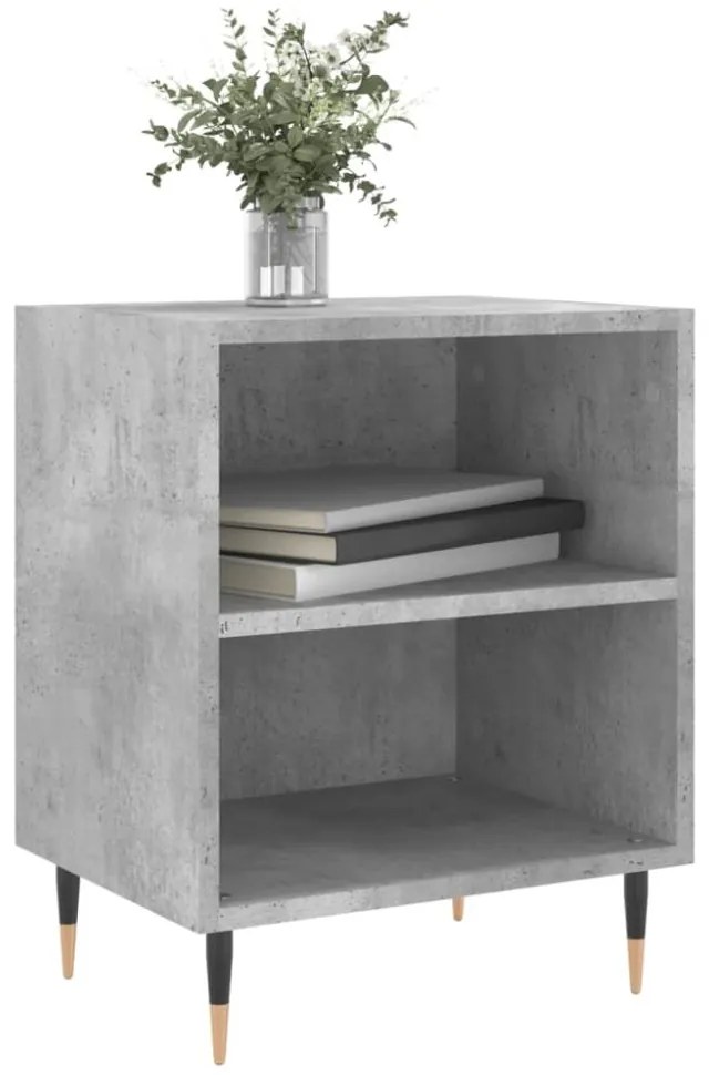 2 db betonszürke szerelt fa éjjeliszekrény 40x30x50 cm