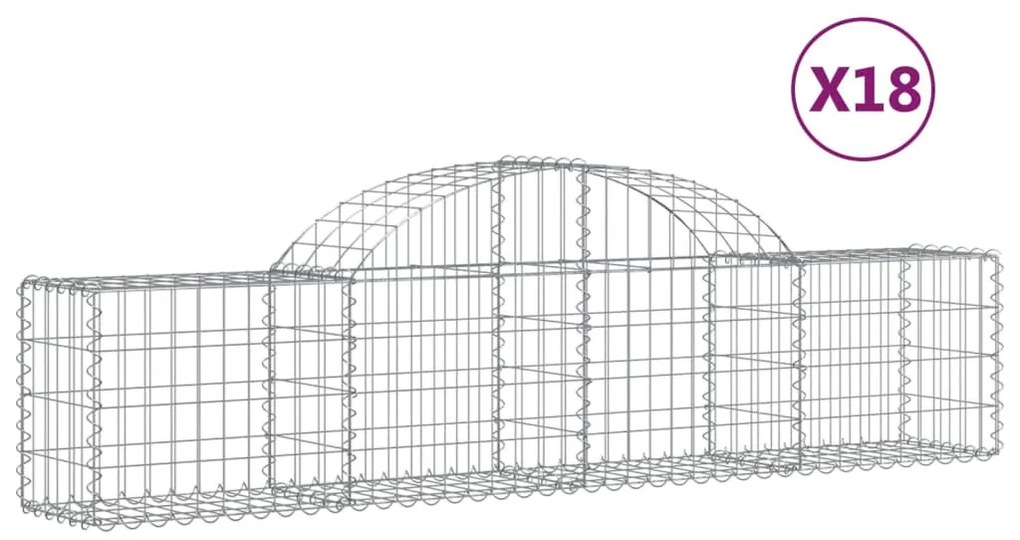 18 db íves horganyzott vas gabion kosár 200x30x40/60 cm