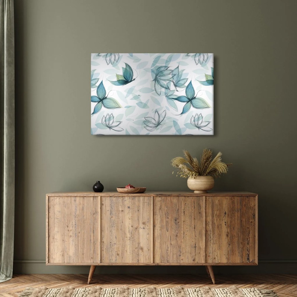 Kép - kék csokornyakkendő (90x60 cm)