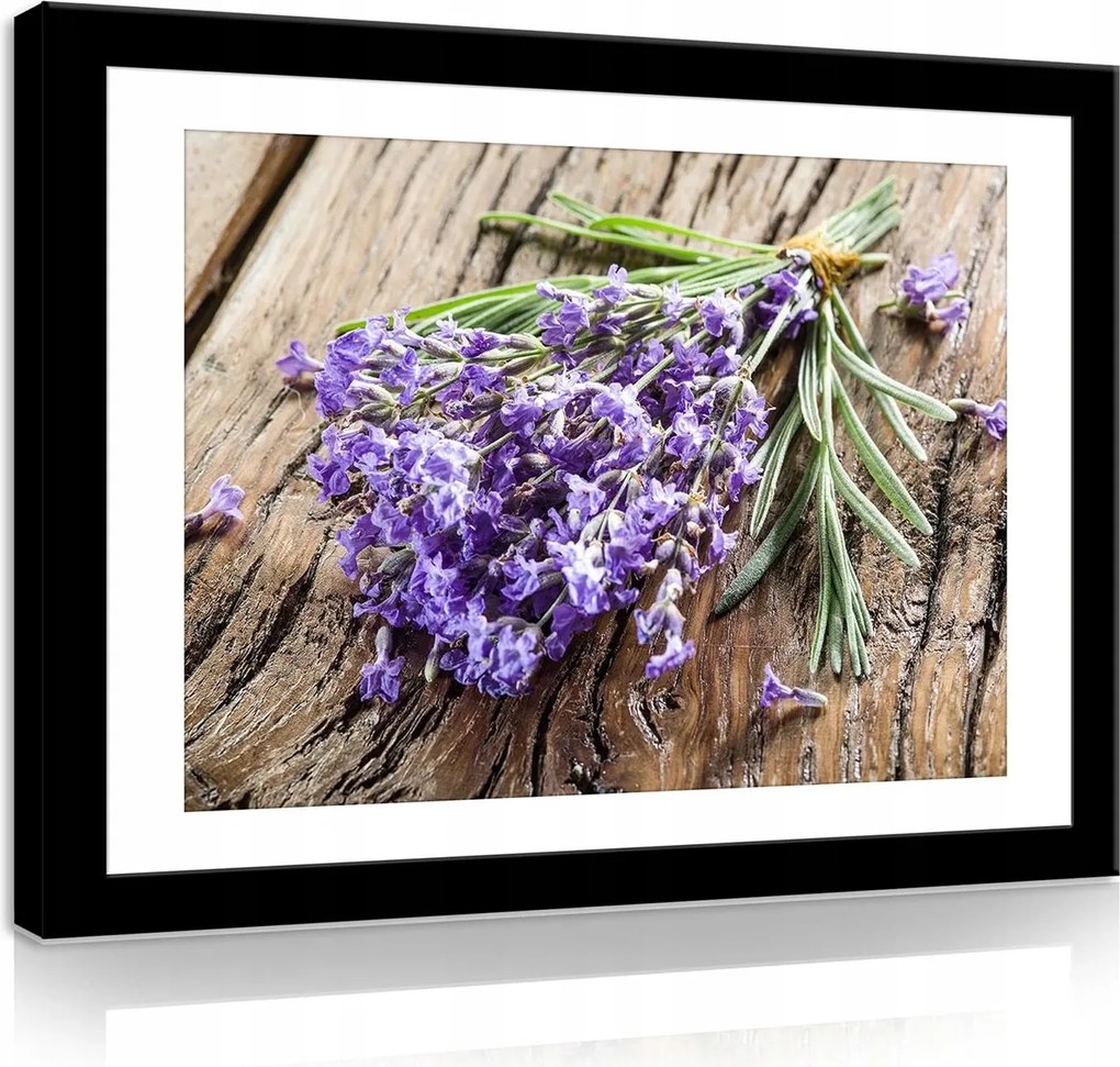 Vászonkép falikép lila barna levendula 100 x 75