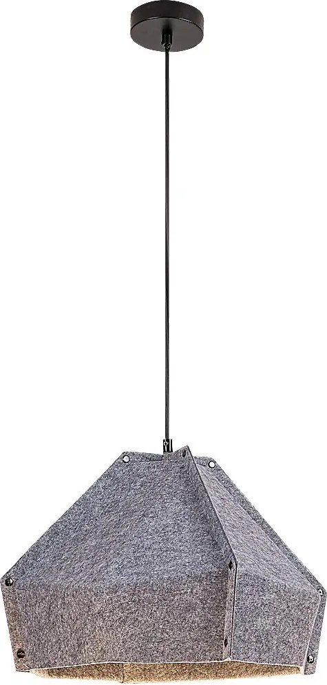 Függőlámpa Rabalux Lomiro hamuszürke filc 1xE27 40W nappaliba