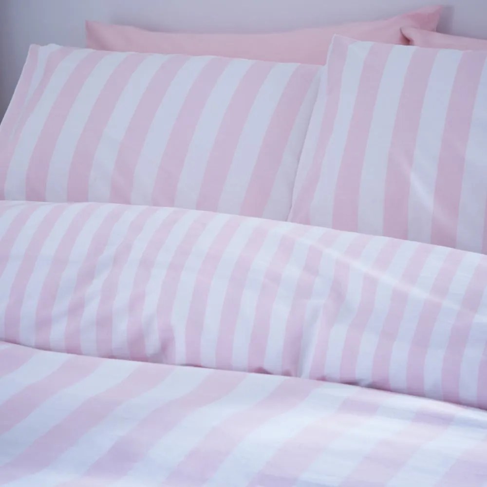 Fehér-rózsaszín egyszemélyes ágyneműhuzat 135x200 cm Stripe Tease – Sassy B