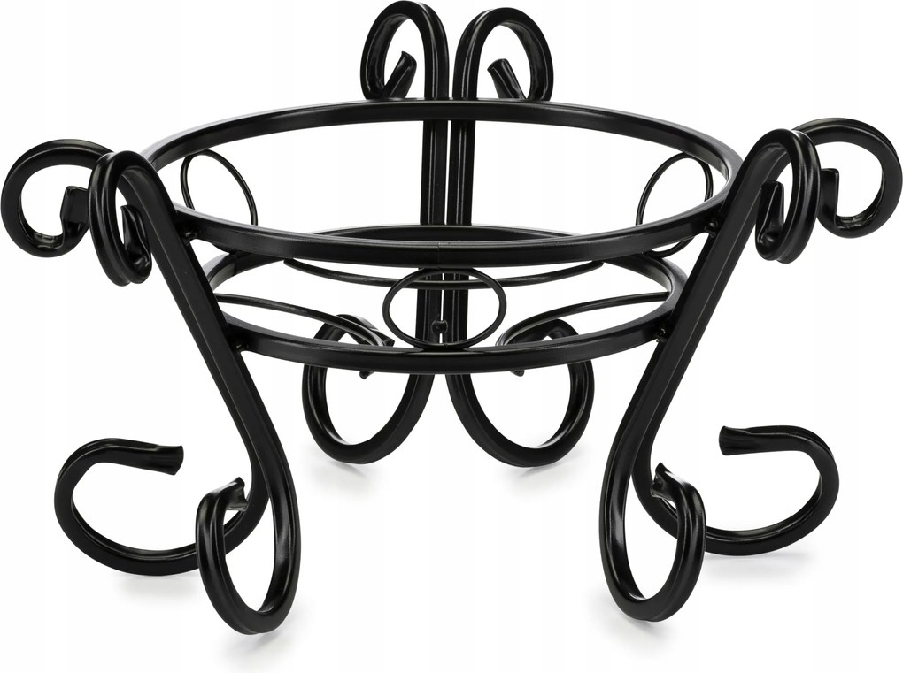 Fém álló virágágyás alacsony virágtartó állvány fekete loft