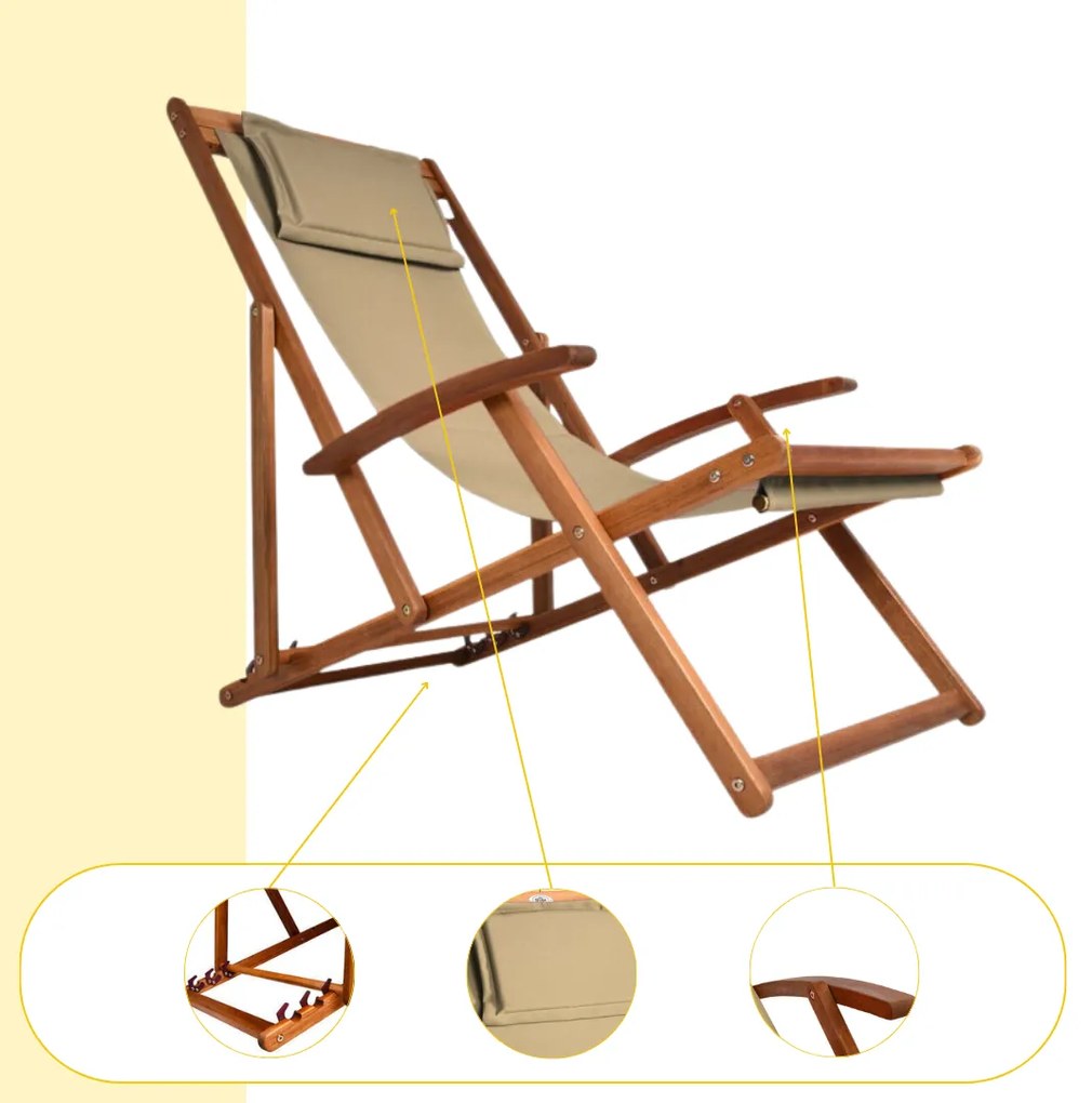 SIENA kerti nyugágy, 65x87x102cm, bézs Jurhan