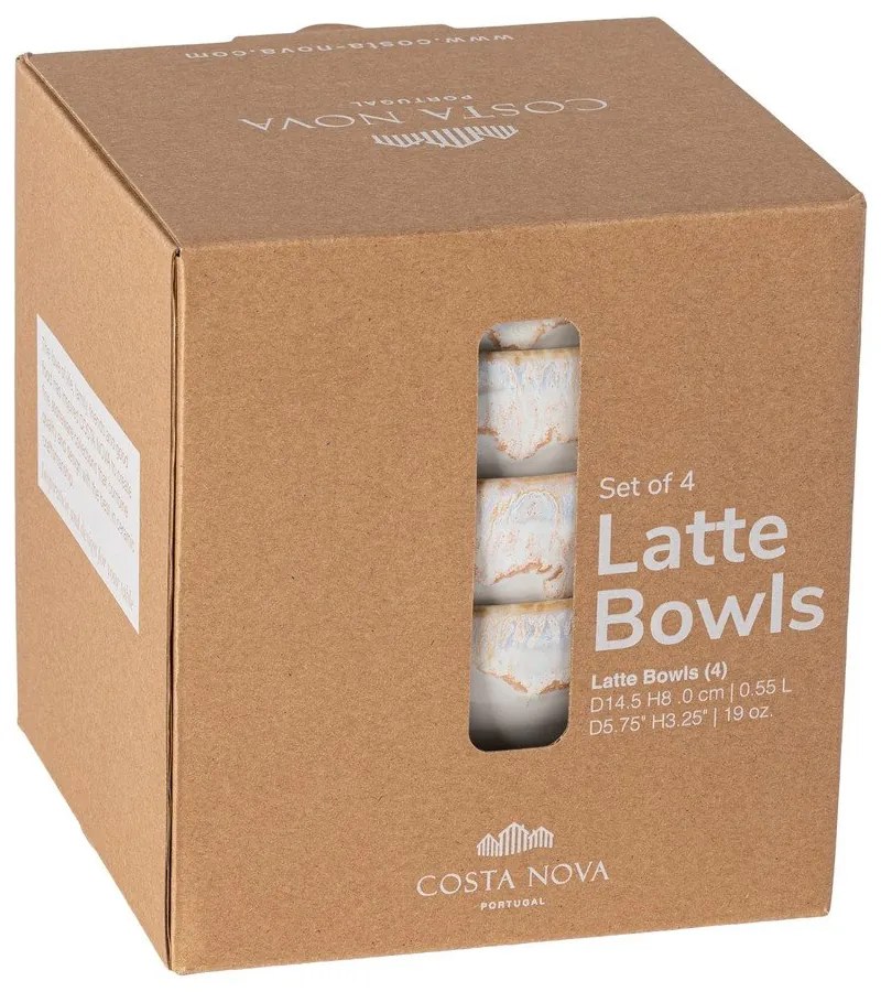 Fehér agyagkerámia tál szett 4 db-os ø 15 cm Latte – Costa Nova