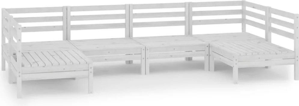 vidaXL 6 részes fehér tömör fenyőfa kerti bútorgarnitúra