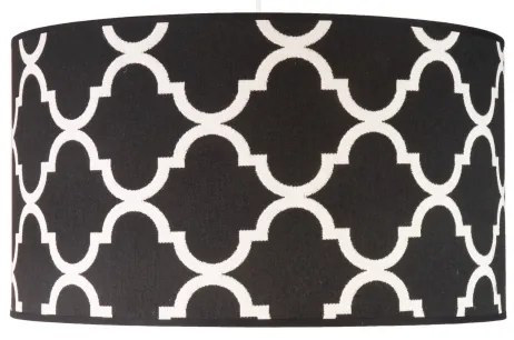 Duolla - Csillár zsinóron MAROKO 1xE27/40W/230V átm. 45 cm fekete/fehér