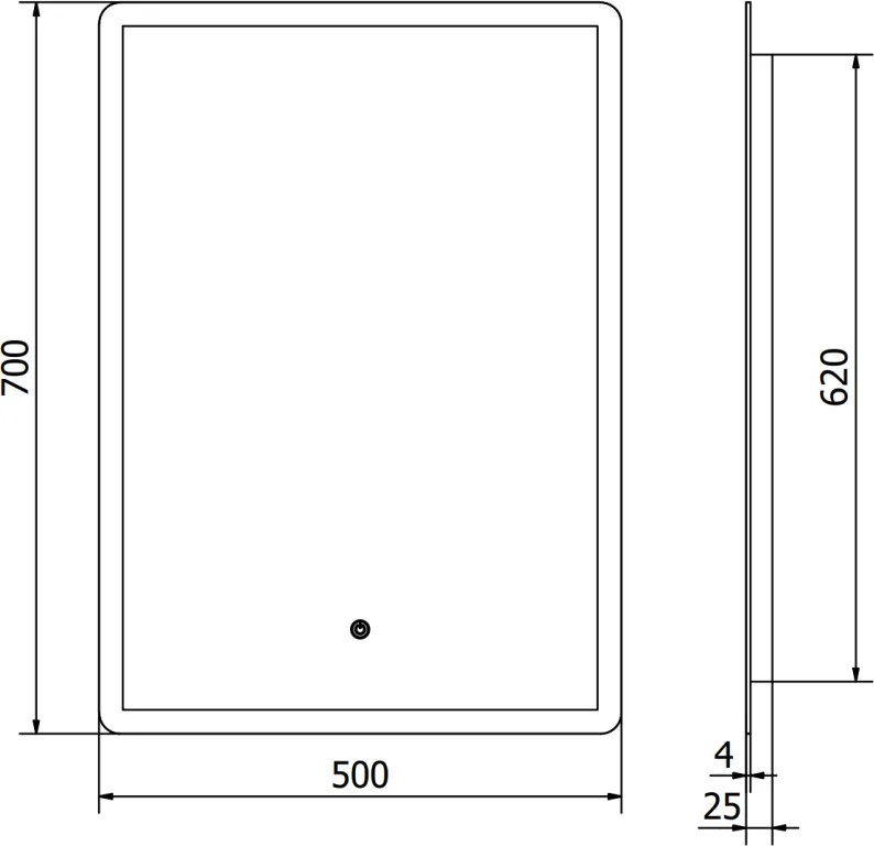 Mexen Navia, LED fürdõszobai tükör háttérvilágítással 50 x 70 cm, 6000K, páramentes, 9803-050-070-611-00