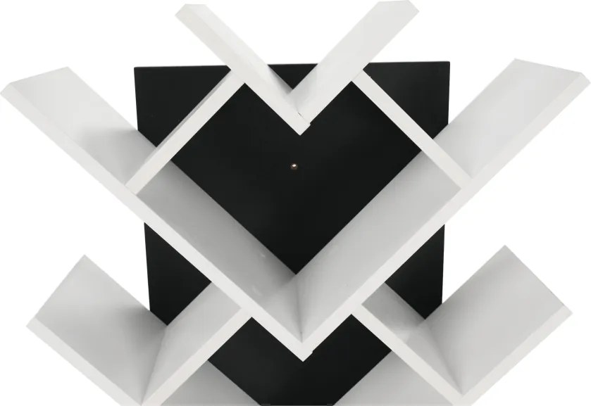 könyvespolc, fehér/fekete, VEVEY