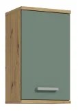 Fali fürdőszobai szekrény VENOM zöld/artisan tölgy
