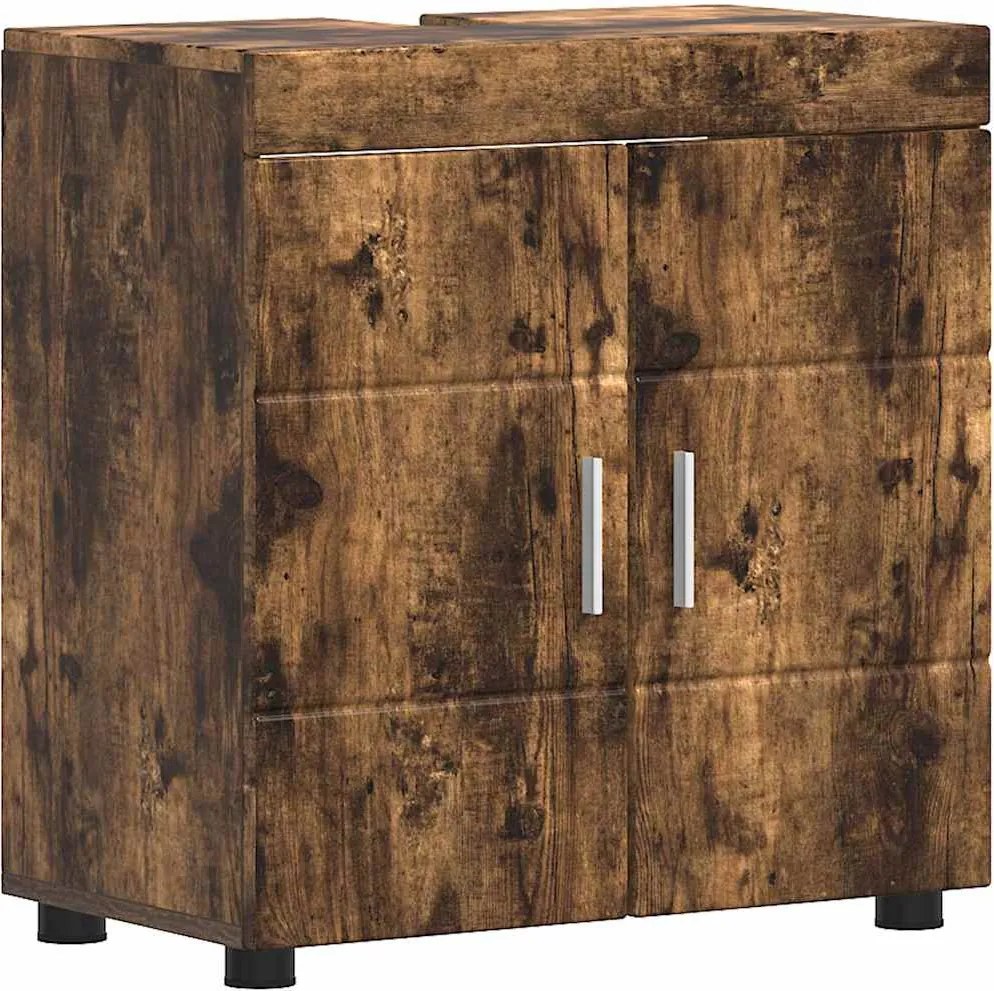 vidaXL Fürdőszobai Szekrény Szett TULUM Füstölt tölgy 60 x 34 x 63 cm
