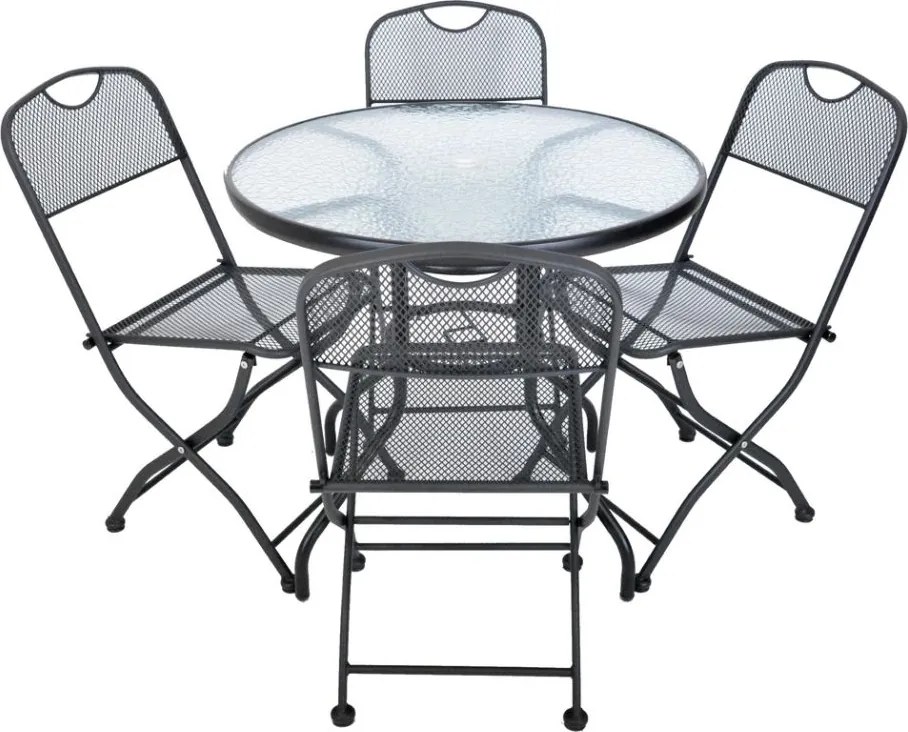 Kerti asztal ZWMT Ø 80 cm fém üveglappal