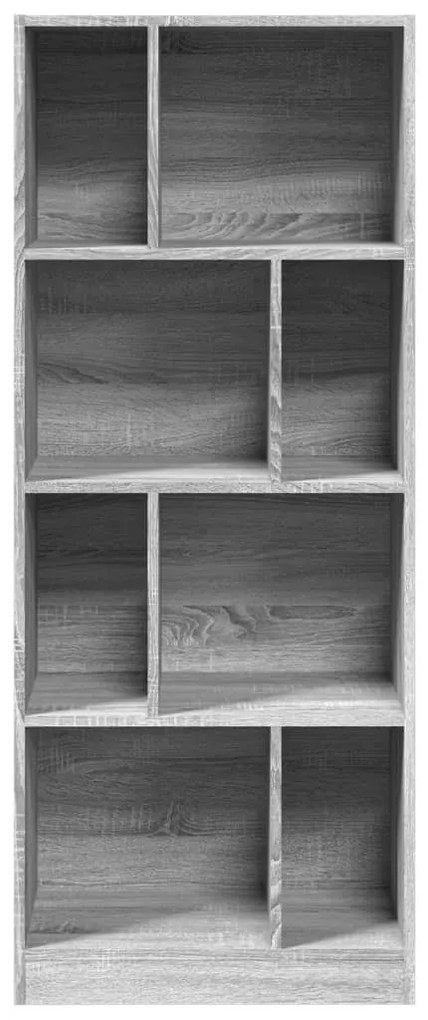 szürke sonoma színű szerelt fa könyvespolc 57 x 28,5 x 141 cm