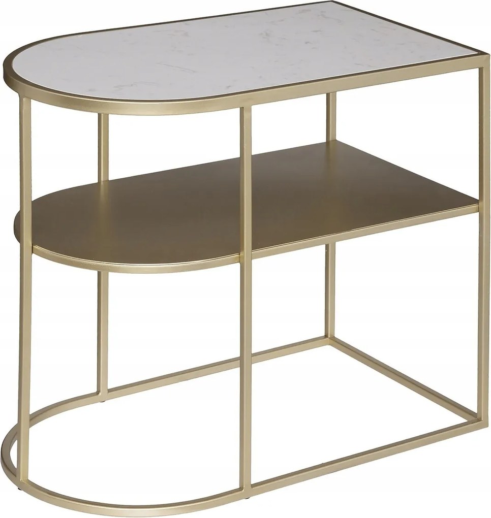 Dohányzóasztal 2 szintes fém Márvány asztallap Nappali kiegészítő asztal