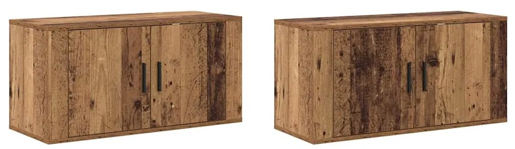 vidaXL Fali TV szekrény szett 2 pcs Öreg fa 80 x 34,5 x 40 cm Faanyag
