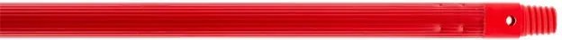 Nyél, menetes, bordázott, alukróm, 140 cm, BONUS HACCP, piros (KHT1640)