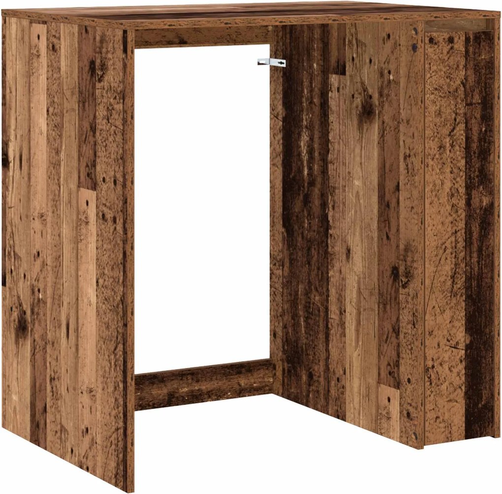 vidaXL Mosógép Szekrény tárolóval Öreg fa 87 x 60 x 89 cm Faanyag