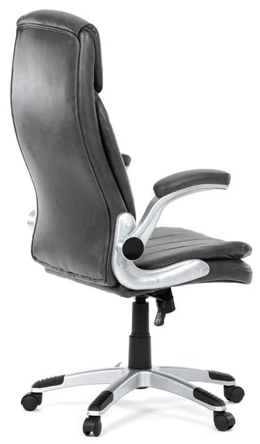 Szürke Ökobőr Irodai Főnöki Szék Hinta Mechanikával. KA-F1218 GREY