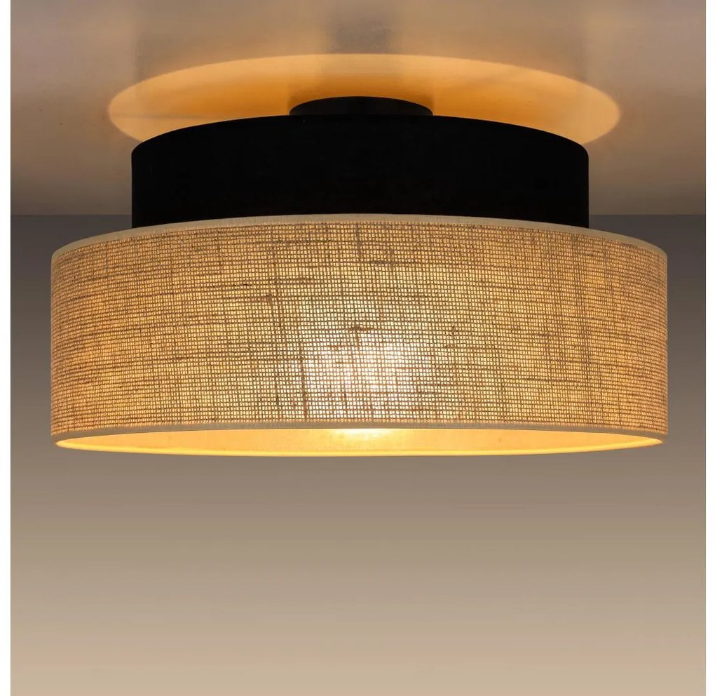 Mennyezeti lámpa BOHO 1xE27/60W/230V átm. 40 cm fekete/bézs