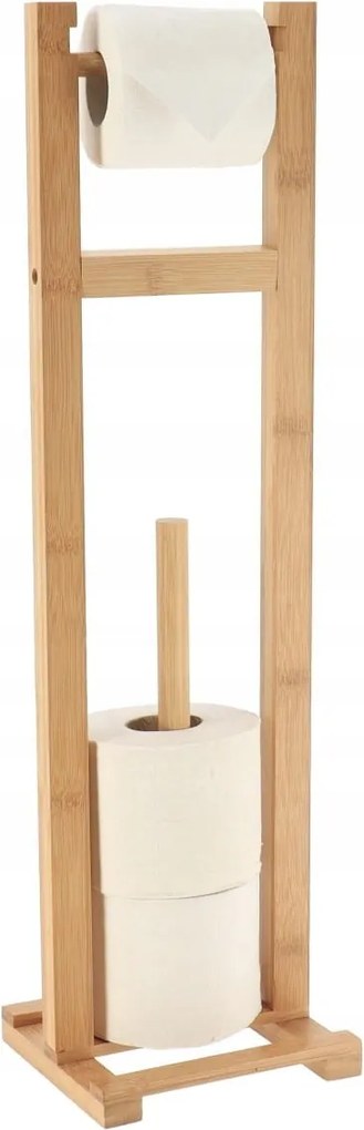 Wc-papír Tartó Állvány Bambusz Fa Fürdőszoba Wc Tartó Tartalék